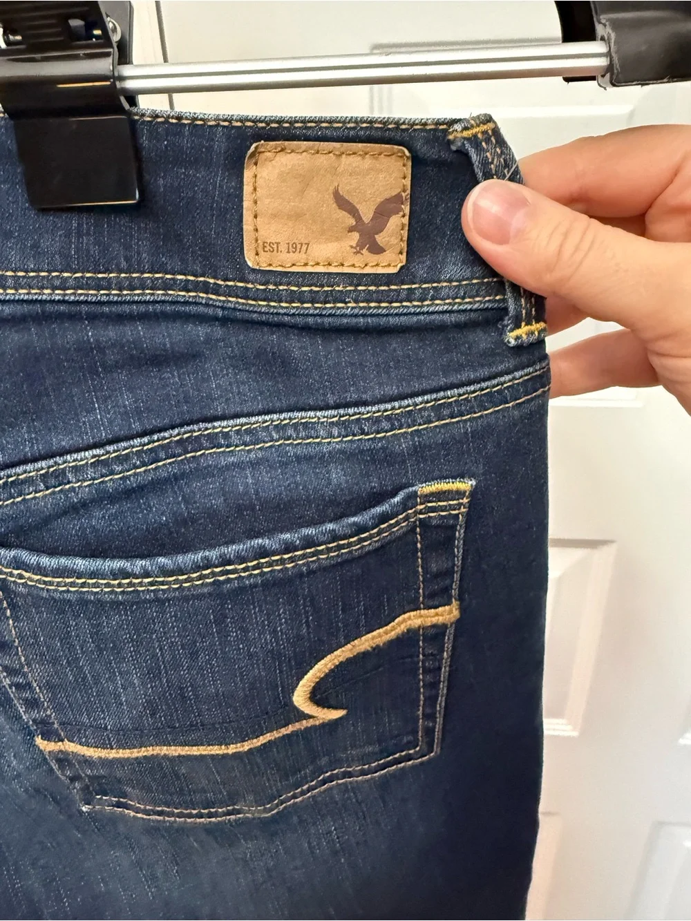 American Eagle Outfitters Dark Blue Flare Jeans - Picture 5 of 9